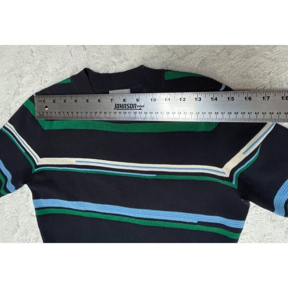 GREY Jason Wu Women's Small Crewneck Short Sleeve Multicolor Striped Knit Dress - Picture 4 of 8